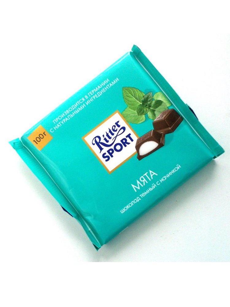 Шоколад тёмный Ritter Sport Мята 100 г x 2 шт