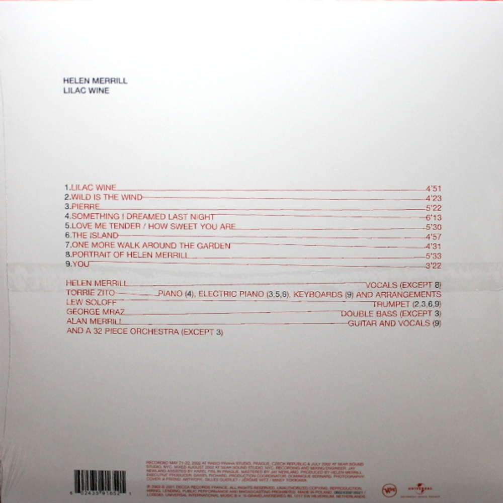 Helen Merrill / Lilac Wine (LP)