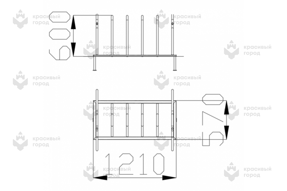 Велопарковка Велосипед, 5 мест