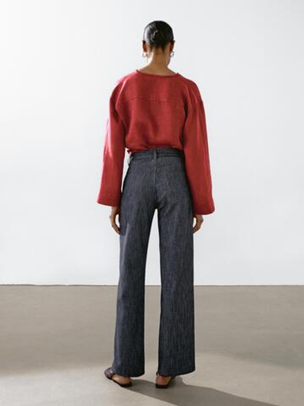 Massimo Dutti Джинсы прямого кроя со средней посадкой, темно-серый