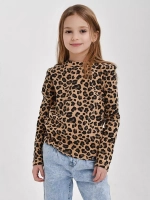 Леопардовый лонгслив базовый для девочки