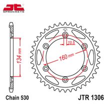 JT JTR1306.40ZBK звезда задняя (ведомая), 40 зубьев