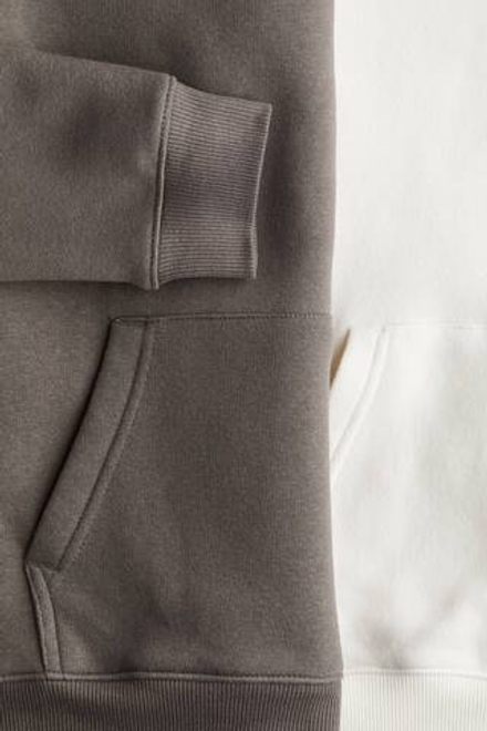 H&M Набор из двух толстовок с капюшоном, белый/серый