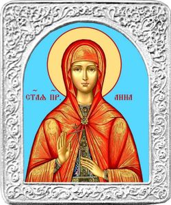 Святая Анна. Маленькая икона в серебряной раме.