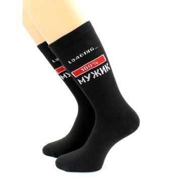 Носки с надписью "100% мужик" черные Hobby Line