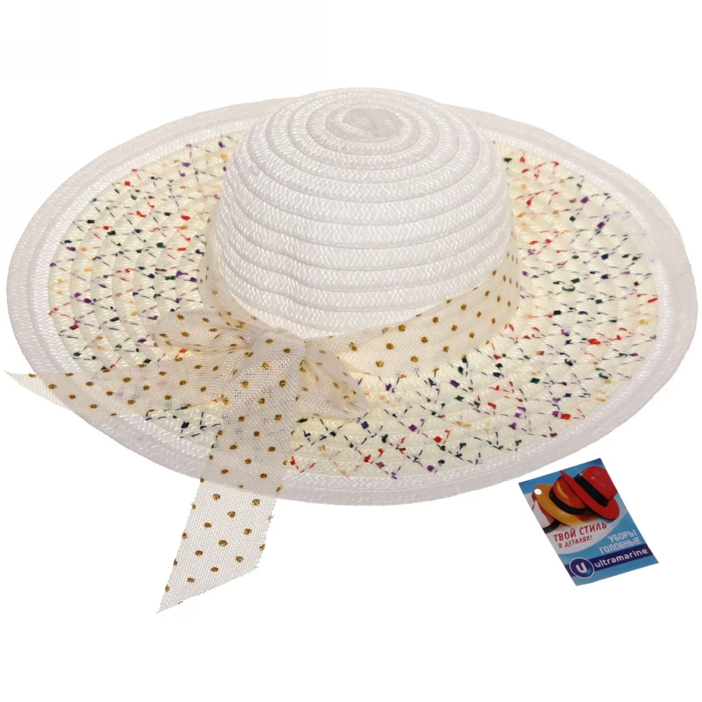 Шляпа женская с широкими полями «TiraMiSu- Адель», микс 5 цветов, р58, ширина полей 13 см