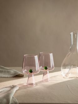 Набор бокалов для вина Orb, 400 мл, розовый/зеленый, 2 шт.