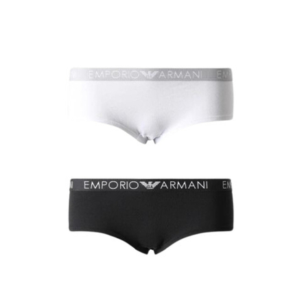 Женские трусы бразилиана набор из 2 штук (белый, черный) Emporio Armani 164351_CC318 00911