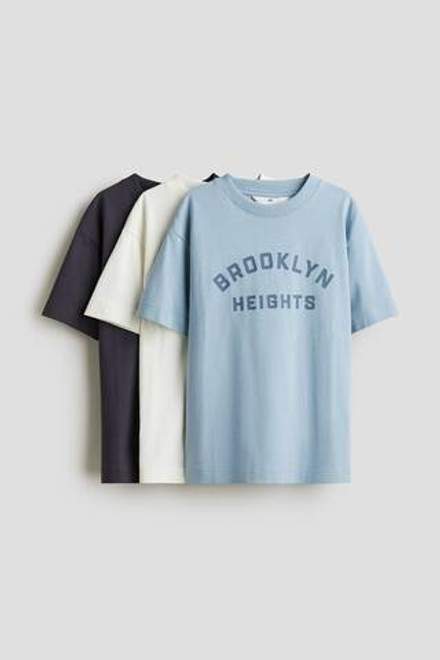 H&M Набор из трех хлопковых футболок, синий