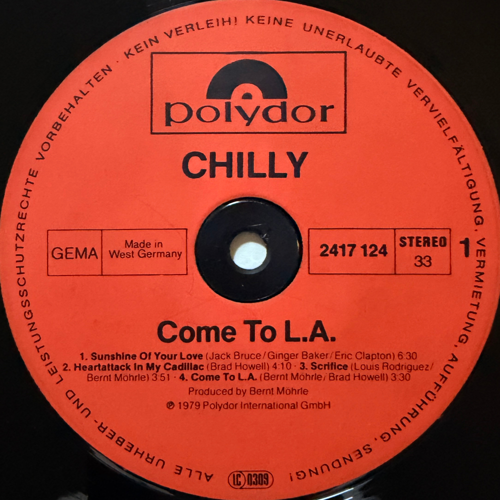 Chilly ‎– Come To L.A. (Германия 1979г.) Т