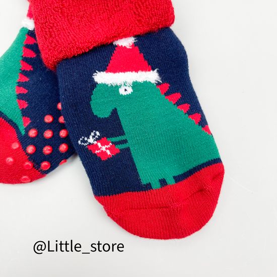 Носочки новогодние махровые "Динозаврики"