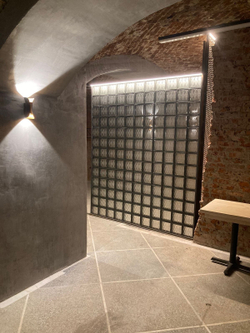 Стеклоблок бесцветный ромб черный бриллиант Vitrablok 19х19х8