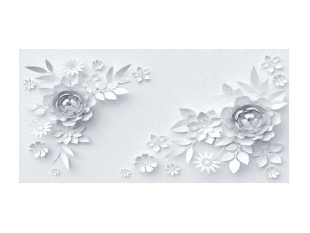 Нью йорк фотопечать стол обеденный раздвижной со стеклянной поверхностью / цветы на сером/бетон белый/белый 900*600 (1200)