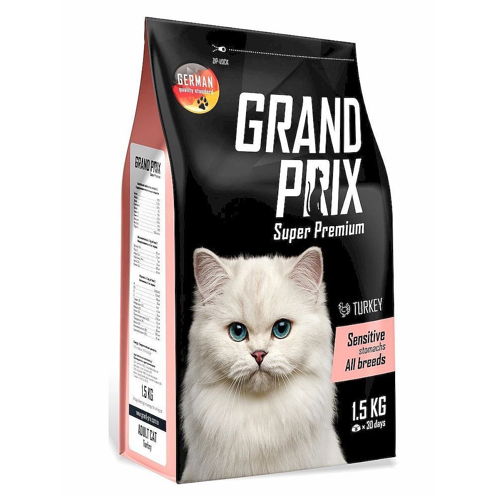 GRAND PRIX. Сухой корм с индейкой для привередливых кошек 1,5кг