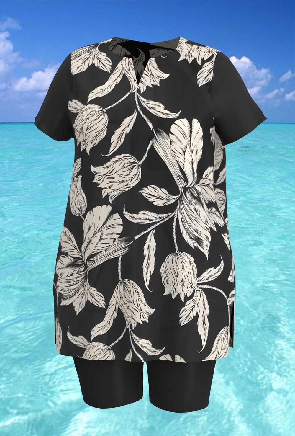 Купальный костюм 17250-17175 черно-белый