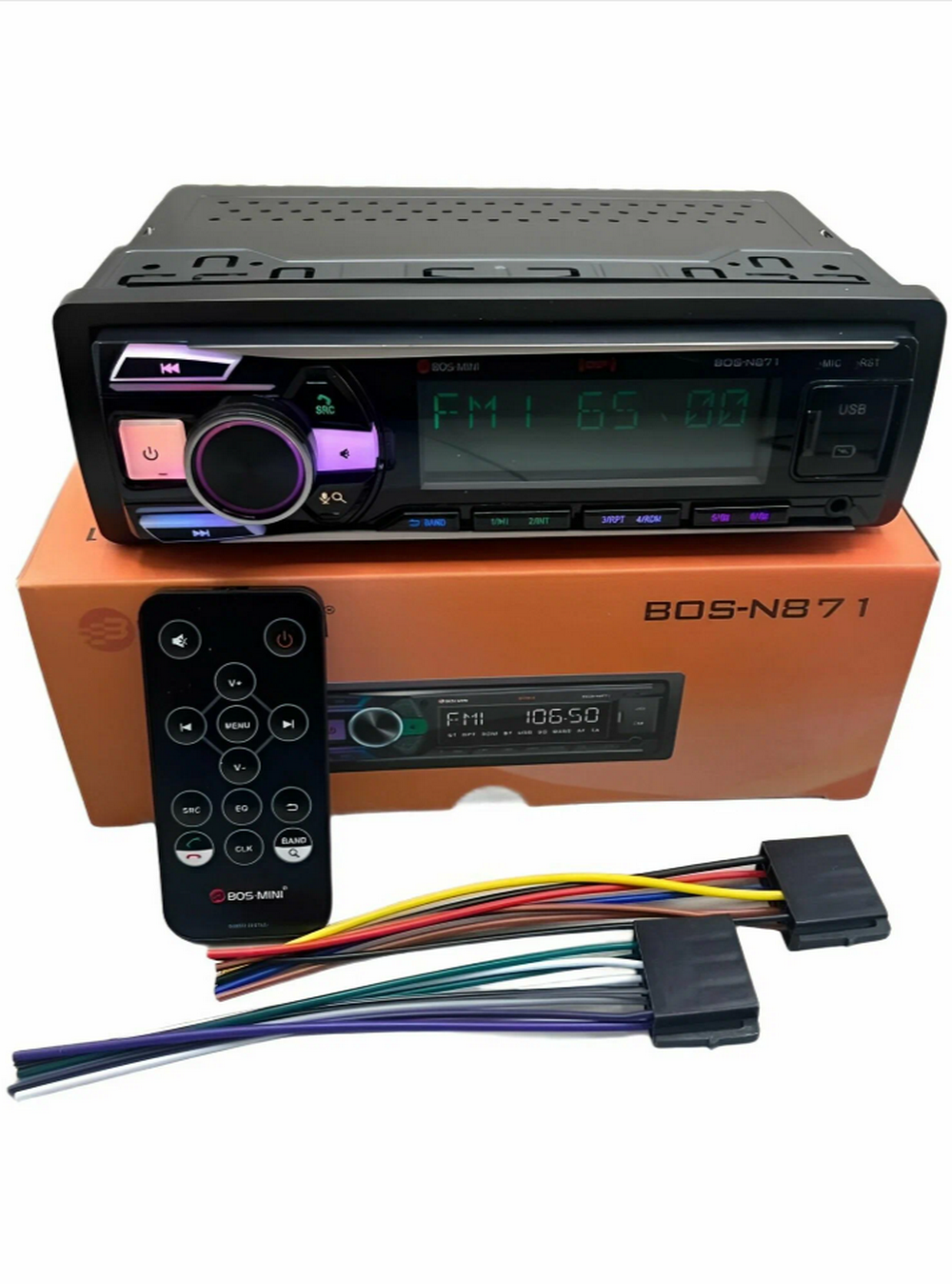 Автомагнитола FM/BT/USB/TFplayer 60W DSP BOS-MINI BOS-N871