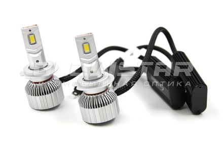 Светодиодные лампы HIR2 (9012) Sariti T6 с вентилятором, 12V, 45W, 5500K (комплект, 2шт)