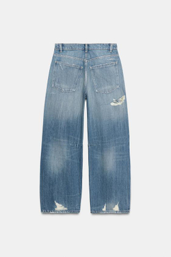 ZARA ДЖИНСЫ TRF BAGGY BALLOON СО СРЕДНЕЙ ПОСАДКОЙ, ИНДИГО