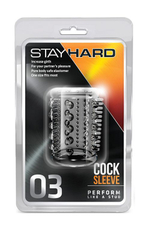 Прозрачная насадка с шипами и шишечками STAY HARD COCK SLEEVE 03 CLEAR (Цвет: прозрачный)