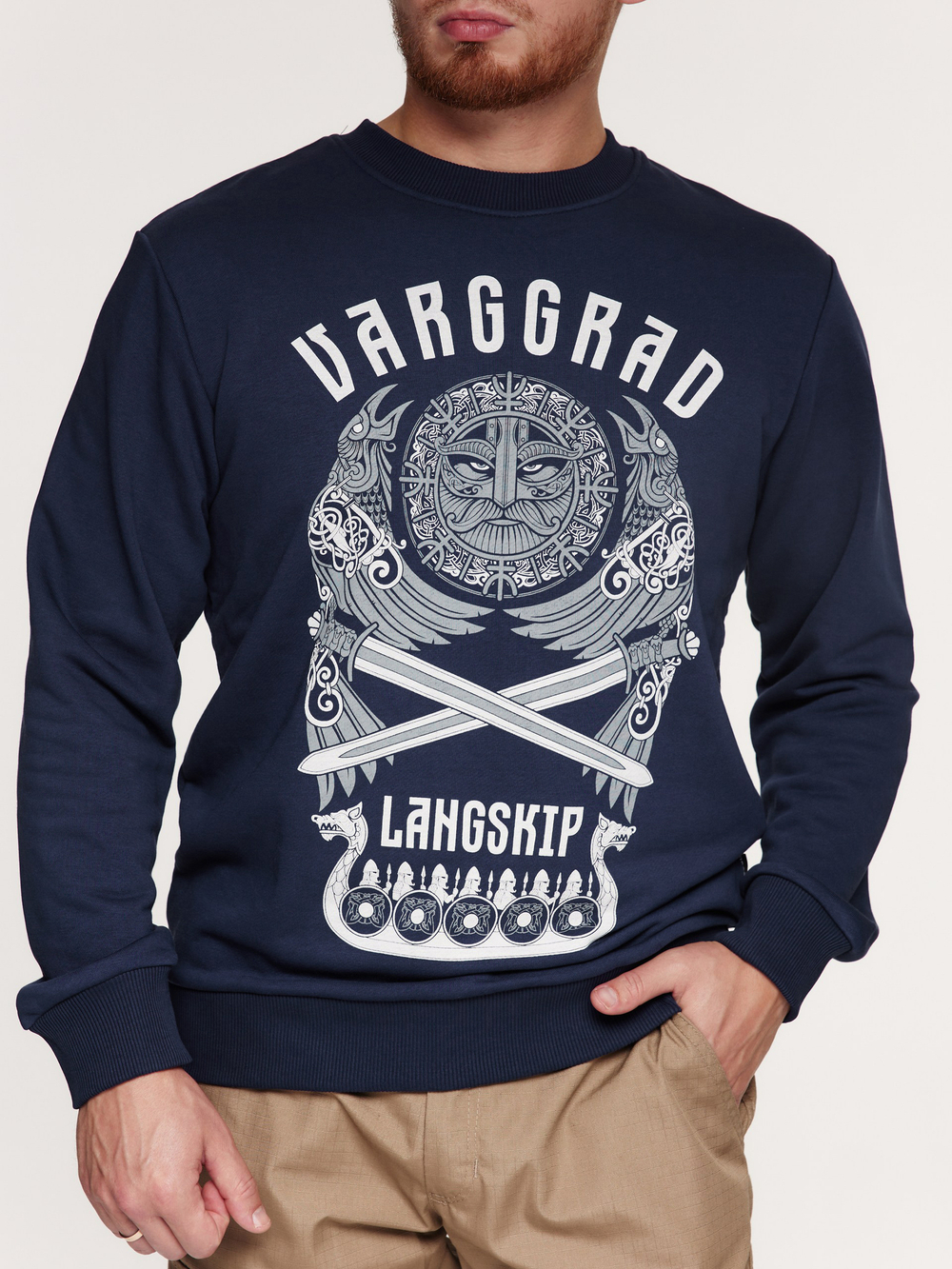 Свитшот Варгградъ мужской тёмный индиго "Вранакрик" без начёса