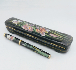 Ручка Паркер с росписью в шкатулке "Ирисы"