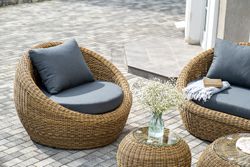 "Барселона" лаунж-зона из искусственного ротанга, цвет соломенный