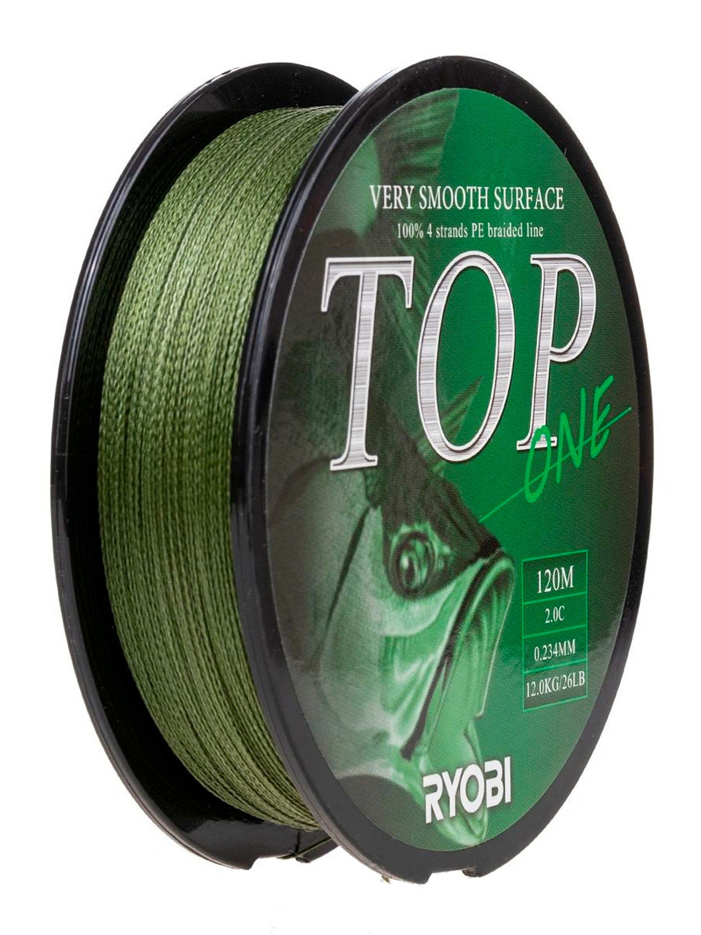 Шнур плетеный для рыбалки Ryobi TOP PE4X-120M Dark green 0.6/d-0.128mm