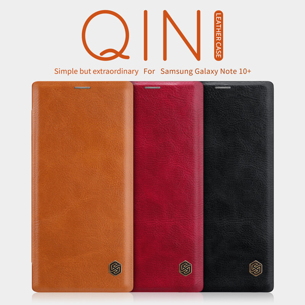 Кожаный чехол-книжка Nillkin Leather Qin для Samsung Galaxy Note 10+