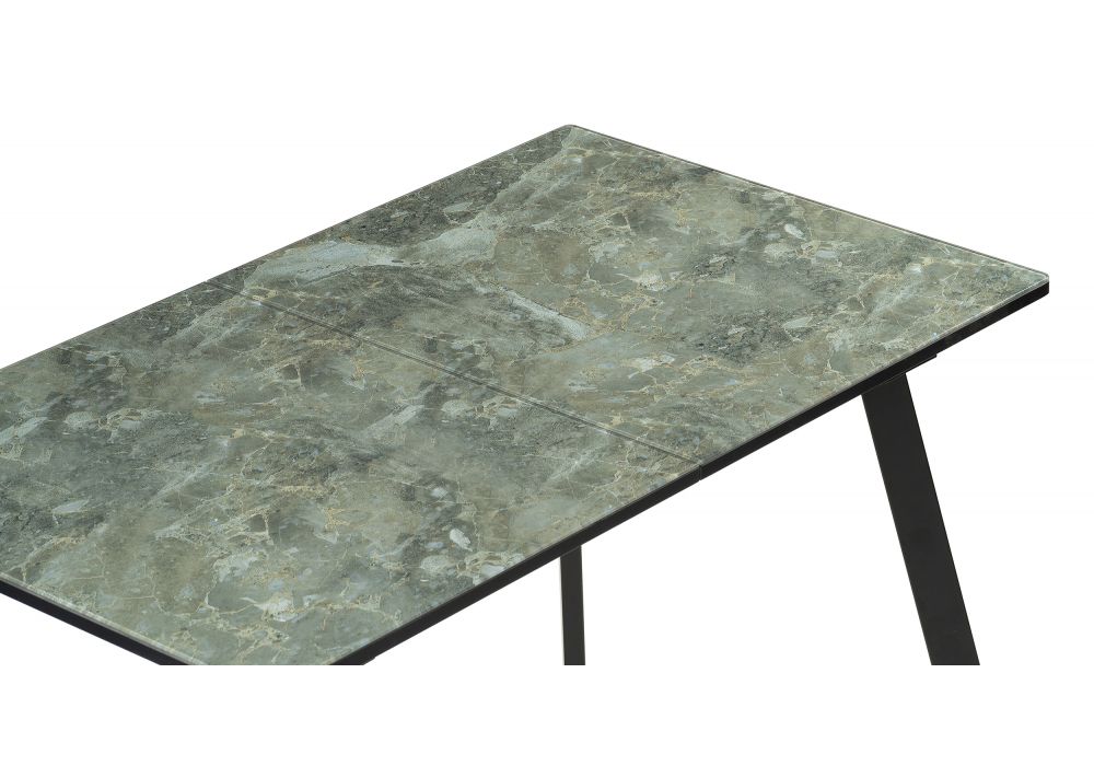 Стеклянный стол Агни 110 королевский мрамор / черный матовый