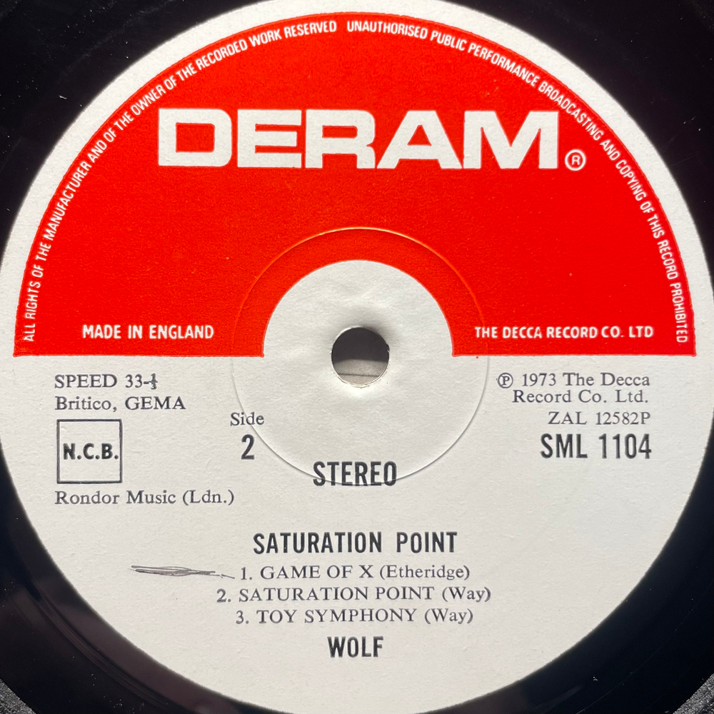 Darryl Way's Wolf ‎– Saturation Point (Англия 1973г.)
