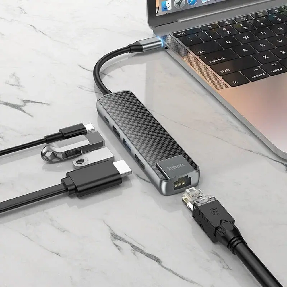 USB-C Hub для MacBook 5-в-1, Hoco HB23