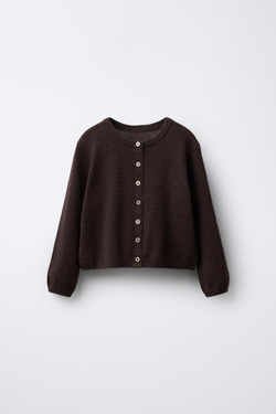 ZARA КАРДИГАН ИЗ 100% КАШЕМИРА, ШОКОЛАДНЫЙ