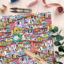 Ткань интерлок городские дома