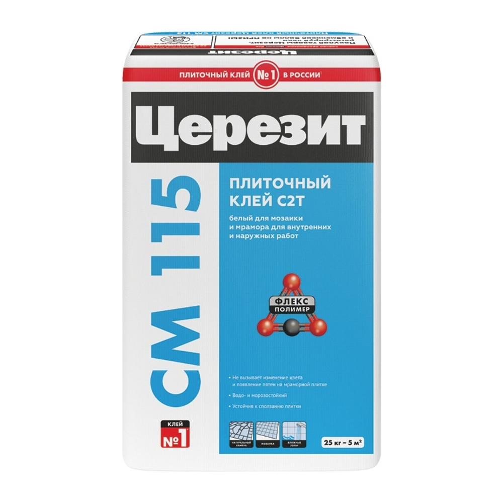 Клей для мозаики и мрамора Церезит СМ 115 белый (25 кг)