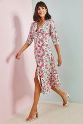 Qadın üçün beli ipli, güllü don, çəhrayı 30051027