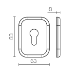 Накладка на цилиндр ESC.C.XL/K.486 (ESC 486-C SQ XL) CP хром (1 шт.)