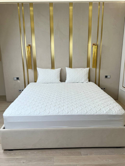 Наматрасник INVA защитный стеганный непромокаемый с бортиком 160 х 200 см / белый