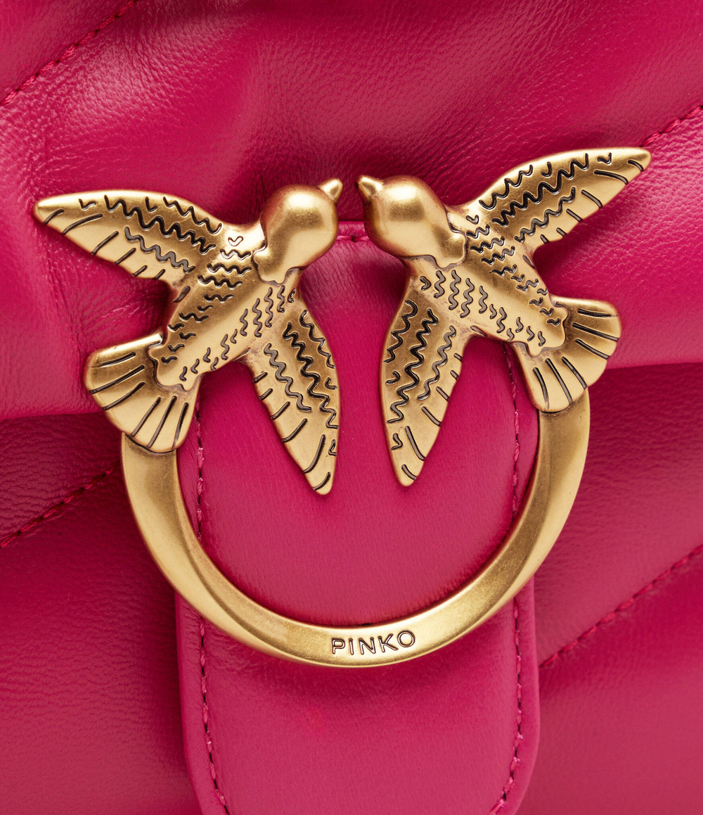 Кожаная сумка-мессенджер love puff classic Pinko - фуксия(100038 A0F2)