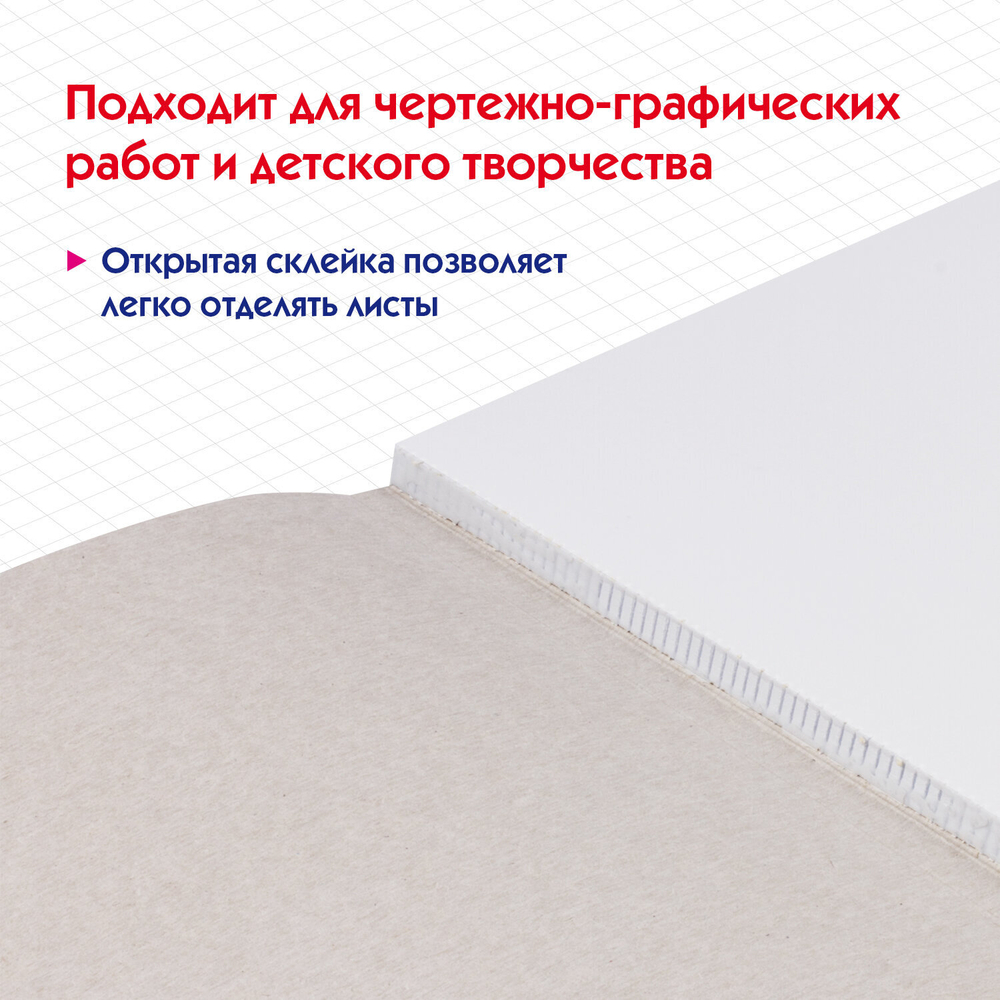 Альбом для черчения А4 40 л., склейка, 160 г/м2, ПИФАГОР, 104808