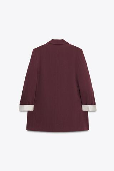 ZARA БЛЕЙЗЕР С МАНЖЕТАМИ С ПРИНТОМ, БОРДОВЫЙ