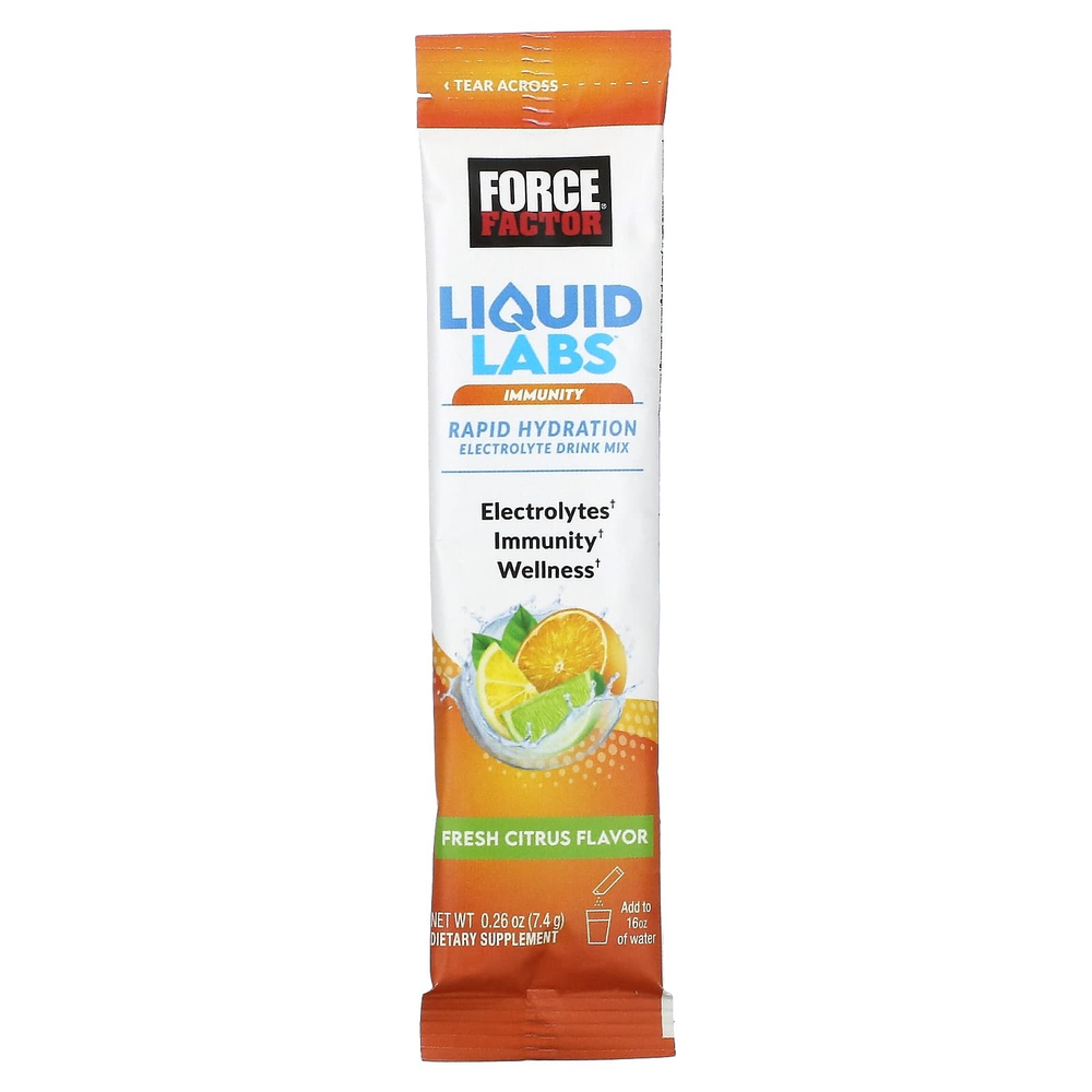 Force Factor, Liquid Labs, Immunity, цитрусовые, 20 пакетиков по 7,4 г (0,26 унции)