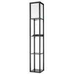 8093/1F COMFI LN25 361 черный/белый, дерево/текстиль Торшер Е27 1*60W 220V PRACTIC