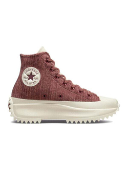 Converse Run Star Hike Hi Striped Knit Dark Wine