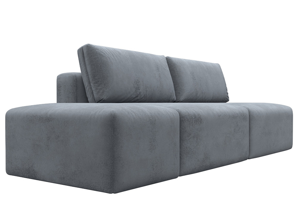 Диван прямой модульный с пуфом Лига-060 НПБ, TOWER 10 серый, Велюр, 129658