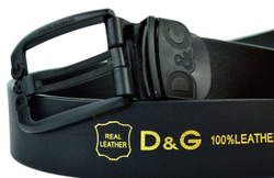 Ремень брендовый мужской чёрный для джинс 40 мм D&G (копия) 40KZ-115