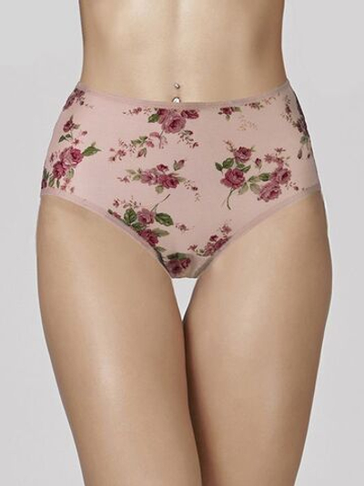 Высокие трусики Charming с розочками (Размер: XXL) (Цвет: сиреневый)