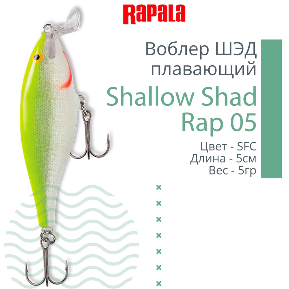 Воблер RAPALA Shallow Shad Rap 09, 9см, 12гр, цвет HT