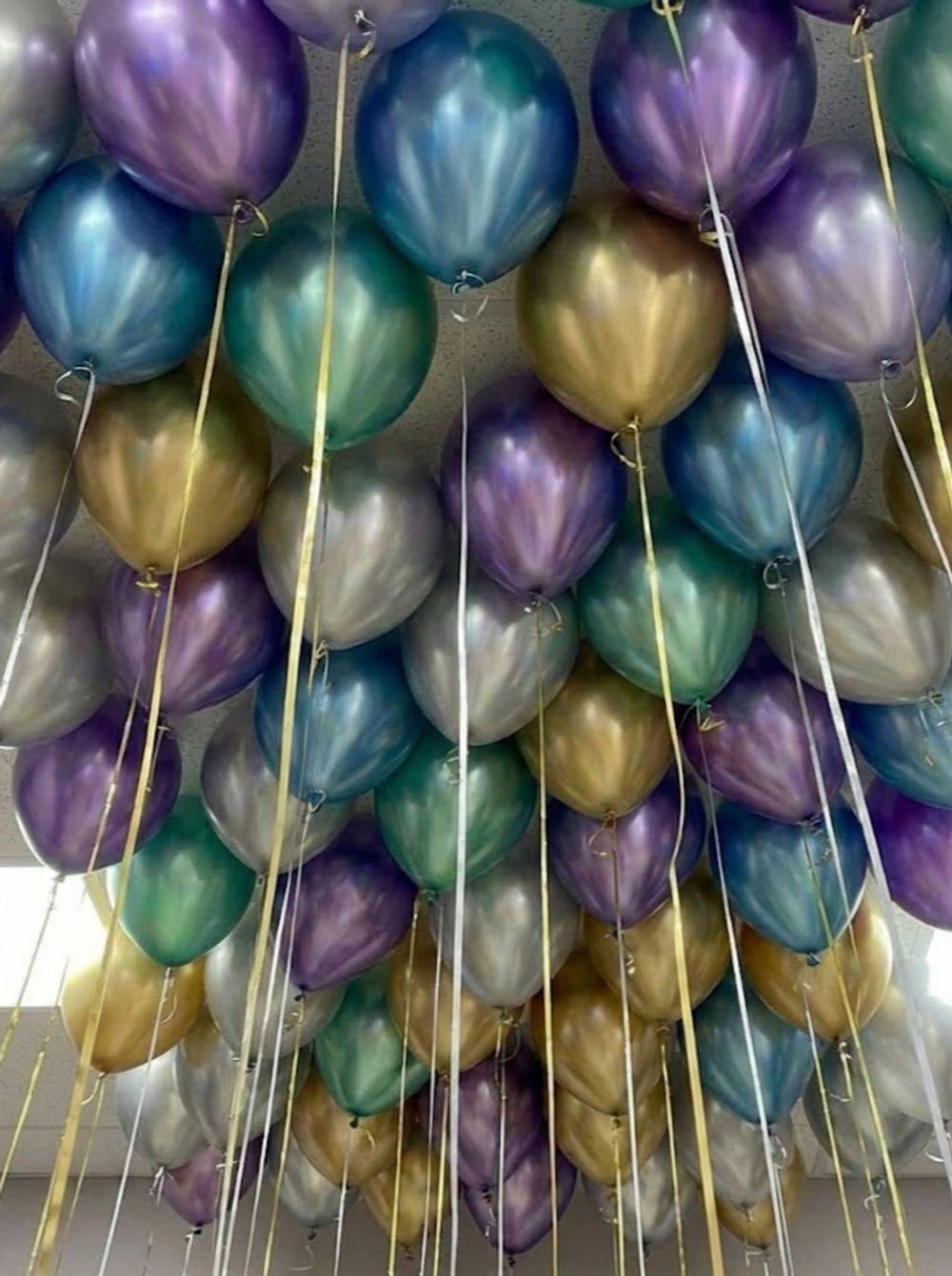 Хромированные латексные шары "под потолок"