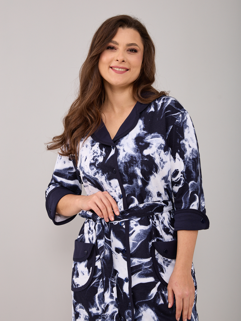 Халат Х-145/индиго-черныйдым