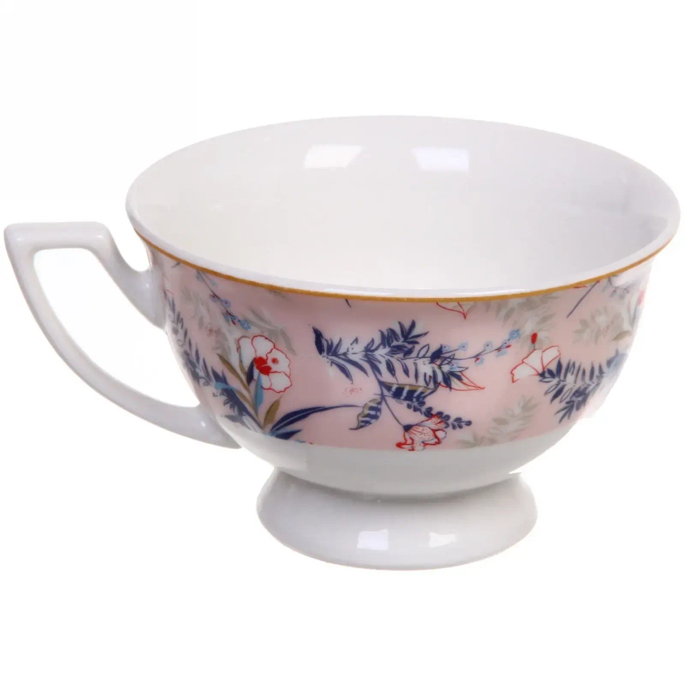 Чайный набор 12 предметов «Paradise» (6кружек 200мл+6блюдец), розовый